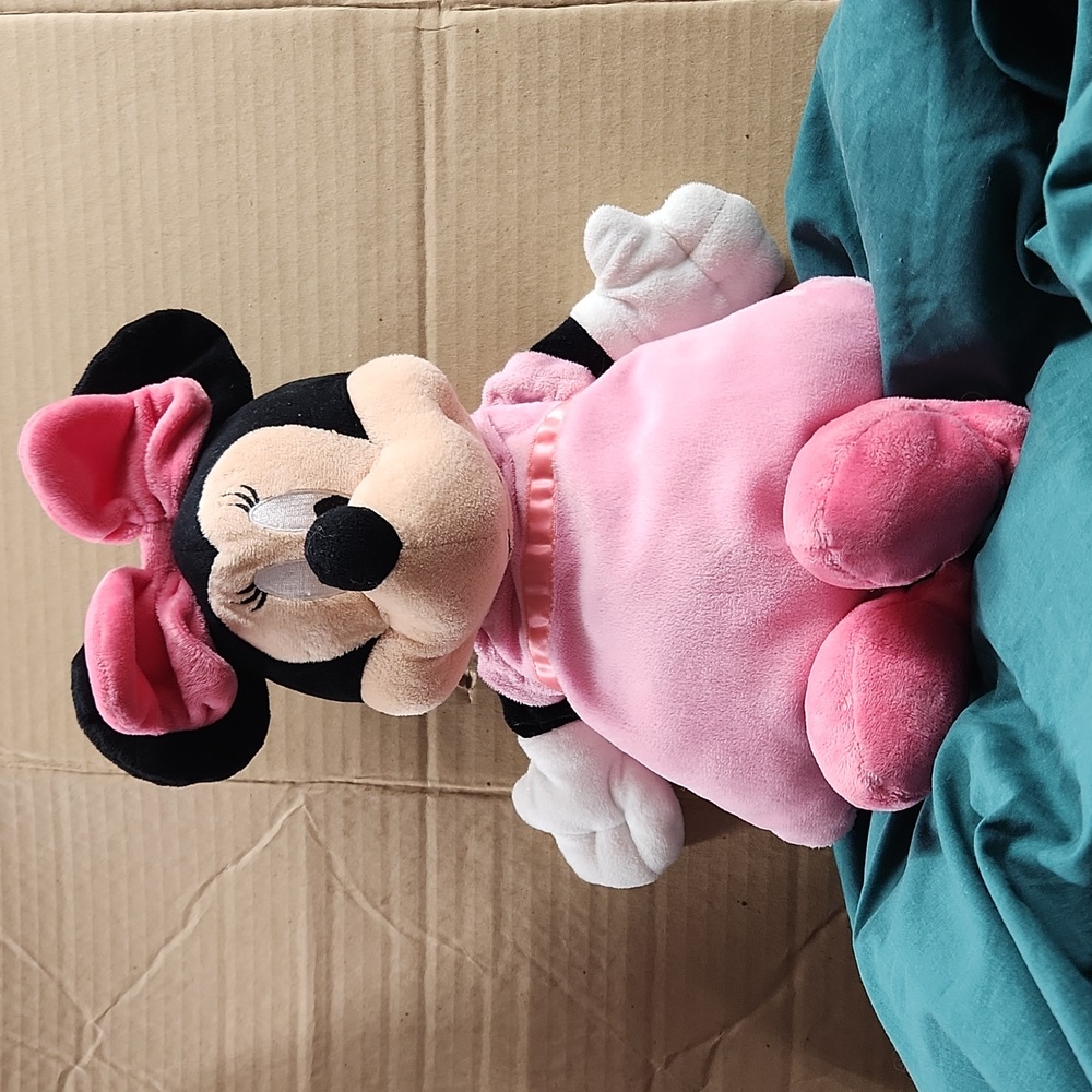 Disney Baby Minnie Mouse Lovey Stuffed Animal Plush Toy Preowned 15"